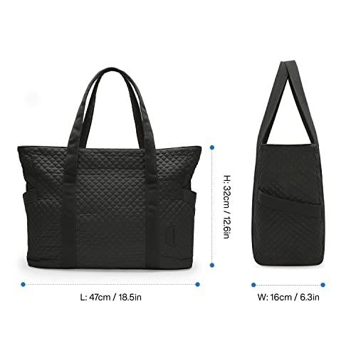 Bagsmart Large Tote Bag For Women, Travel Shoulder Bag Top Handle Handbag With Yoga Mat Buckle For Gym thumb #4