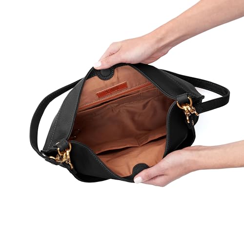Image of HOBO Pier Leather Shoulder Bag for Women, Convertible to Crossbody