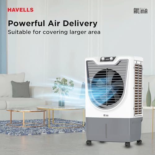 Image of Havells Altima 70 L Desert Air Cooler for Home /Office|Powerful Air-Delivery|Bacteria Shield Honeycomb Pads|Ice Chamber|Front Wheels with brakes|Double Ball Bearing Motor|Inverter Compatible