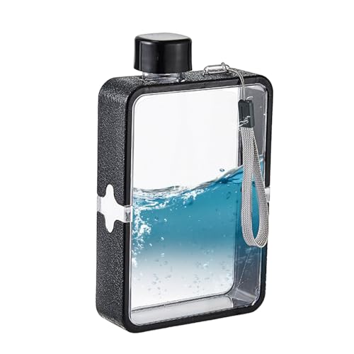 Botella de agua plana de 380ml Gcroet transparente y cuadrada