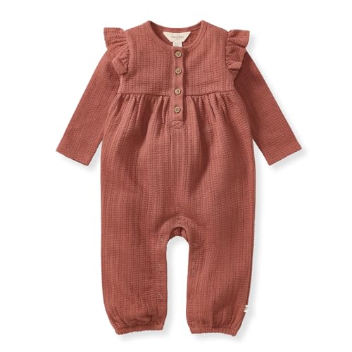 Image of Burt's Bees Baby Baby Girls' Jumpsuit - 100% Organic Cotton, One-piece Coverall Outfit