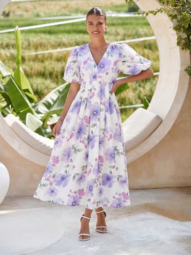 Image of Maxigerui Women's Summer Floral Maxi Dress Spring Wedding Guest Dress 2026
