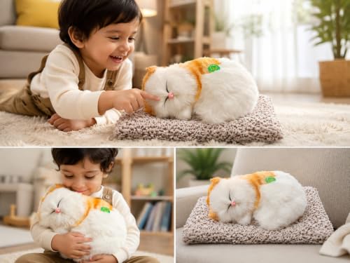 Image of Sleeping Cat Soft Toy, Light Orange, Medium