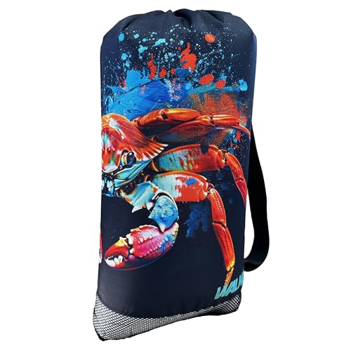Walker Beach Mesh Bag Bolsa de Malla de Playa para Snorkel, Buceo y Natación – Hecha en EE. UU., Lona Crimson Crab miniatura 3