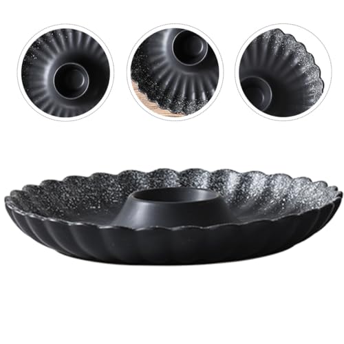 Plato de cerámica redondo para sushi y sushi dip miniatura 7