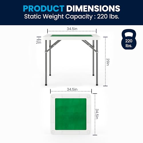Flash Furniture DAD-MJZ-88-GG Silas 34.5 Inch Square Folding Card Table With Felt Green Surface And Cup Holders, Portable Folding Game Table thumb #8