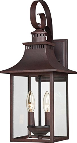 Quoizel CCR8408CU Chancellor Outdoor Lantern Wall Sconce, 2-Light, 120 Watts, Copper Bronze (19 H x 8 W)