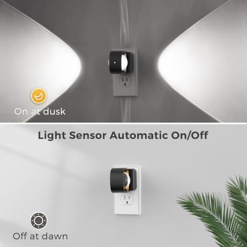 Image of L LOHAS LED Night Light Projector, Night Lights Plug into Wall, Dusk to Dawn Sensor, Rotating Plug in Nightlight for Kids, Daylight Dimmable Nightlights for Bathroom, Hallway, Gaming Room,1 Pack