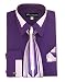 Milano Moda Men's Fashion Dress Shirt With Contrast Design Tie Hankie & Cuffs