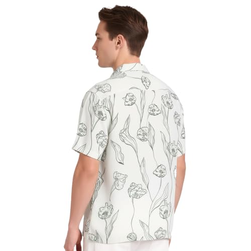 Image of LSD Men's Printed Casual Shirt - Half Sleeve Cuban Collar Regular Fit Trendy Stylish Viscose Shirt for Men, Office Party