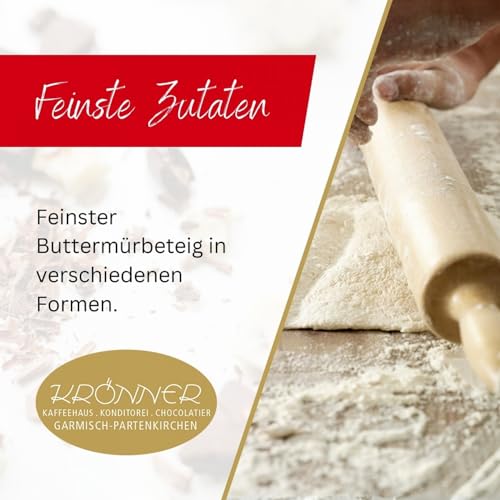 Krönner Butterplätzchen 200 g – Handgefertigte feinste Kekse – Butter Plätzchen mit Bourbon-Vanille und Zitronennote – Buttergebäck aus Mürbeteig – Butter Cookies in premium Qualität