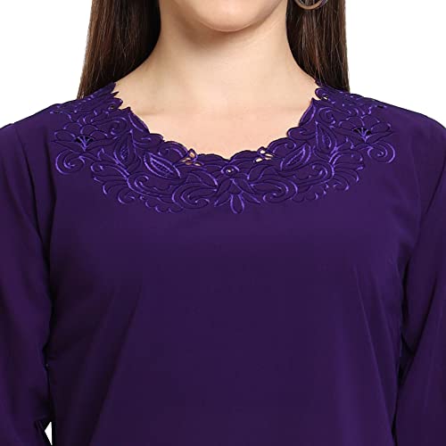 Image of GO-4 IT Women's Top with Cutwork Embroidery in Neck