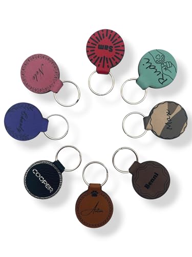 Hundemarke mit Gravur – personalisierte Tiermarke für Hunde & Katzen – leichter Anhänger aus Kunstleder – individuell mit Namen & Telefonnummer – stilvolles Accessoire für Haustiere (Rot)
