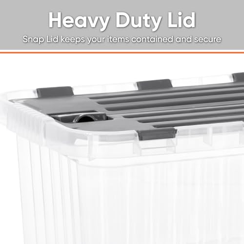 Image of Superio 26 L Deep Storage Container with Hinged Lid 27.5 Quart (2 Pack)