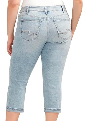 Silver Jeans Co. Women's Plus Size Britt Low Rise Curvy Fit Capri Jeans-Legacy4