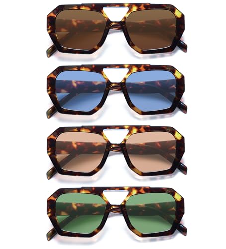 KUGUAOK Retro Aviator Sunglasses for Women 70s Design Style Hexagonal Sun Glasses UV Protection Travel Trendy Shades