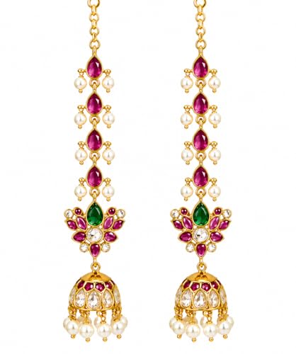 Latest Jhumka Earrings Designs for Women: इन खूबसूरत झुमका डिजाइन्स से Festive Look में आएगा Royal Touch! 13 Premium South Indian Lotus Mattal Jhumka Earrings | Ruby Green Ke...