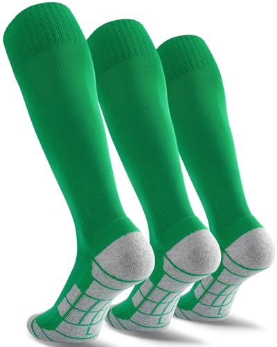 Image of CWVLC Soccer Socks (1 /3 /5 pairs) Team Sport Knee High Socks for Adult Youth Kids