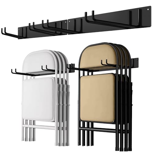 TTzycc 2-Pack Folding Chair Storage Rack for Chair Organization and Garage Wall Mount Storage Garden Tool Rack Organizer (2 Pack)