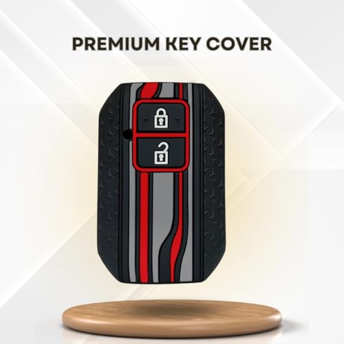 Image of KEYCEPT Tristar Key Cover for Suzuki Swift, Dzire, Ertiga, Grand Vitara, Celerio, Brezza, Fronx, Jimny, Ignis, Urban Cruiser, Rumion, Hyryder, E-Vitara (2 Button smart Key Cover, Black)