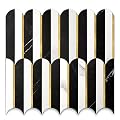 Vamos Tile Peel and Stick Backsplash Seamless Tile,Stick on Backsplash for Kitchen and Bathroom,Marble Look PVC Mixed Metal Gold Self Adhesive Metal Mosaic Tiles (10 Sheets)