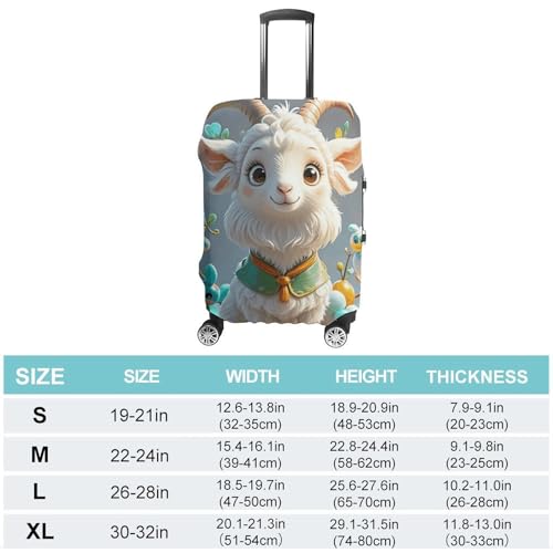 Cute Goat Elastic Luggage Cover Suitcase Protector for 19-32 Inch Suitcases | Universal Stretchable Travel Bag Cover | Anti-Scratch, Washable with Zipper Closure L2