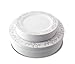 Premium 60 Pack Combo Disposable Plastic Plates | Includes 30 10.25" Dinner Plates & 30 7.5" Salad Plates With an Elegant Leaf Design & a Real China Finish (Rose Gold)