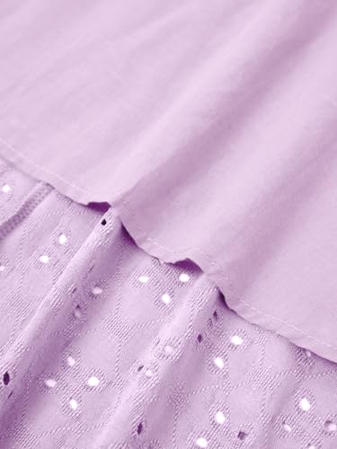 Image of IFFEI Mommy and Me Matching Dresses Womens Eyelet Lace Midi Sundress Sleeveless Summer Dress for Casual Holiday Outfits