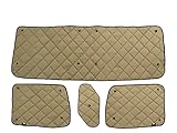 ZenEclipse Fits 1997+ Western Star 4700/4800/4900/5700 with Newer Solid Door Windows Blackout Insulated InteriorWindow Covers (Tan-Includes Peeper)