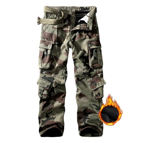 Amazon.com: GSGGIG Men's Fleece Lined Hiking Pants, Winter Camo