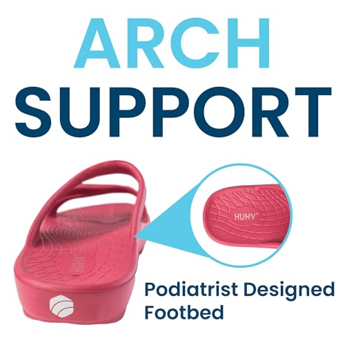 HUHV Recovery Comfort Sandals- Orthopedic Flip-Flop and Slide Sandals with Arch Support and Extra Cushion EVA Footbed for Men and Women2