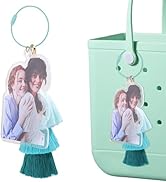 Personalized Birth Flower Name Tags Keychain with Tassel for Bogg Bag Charms,Luggage Tag,Custom K...