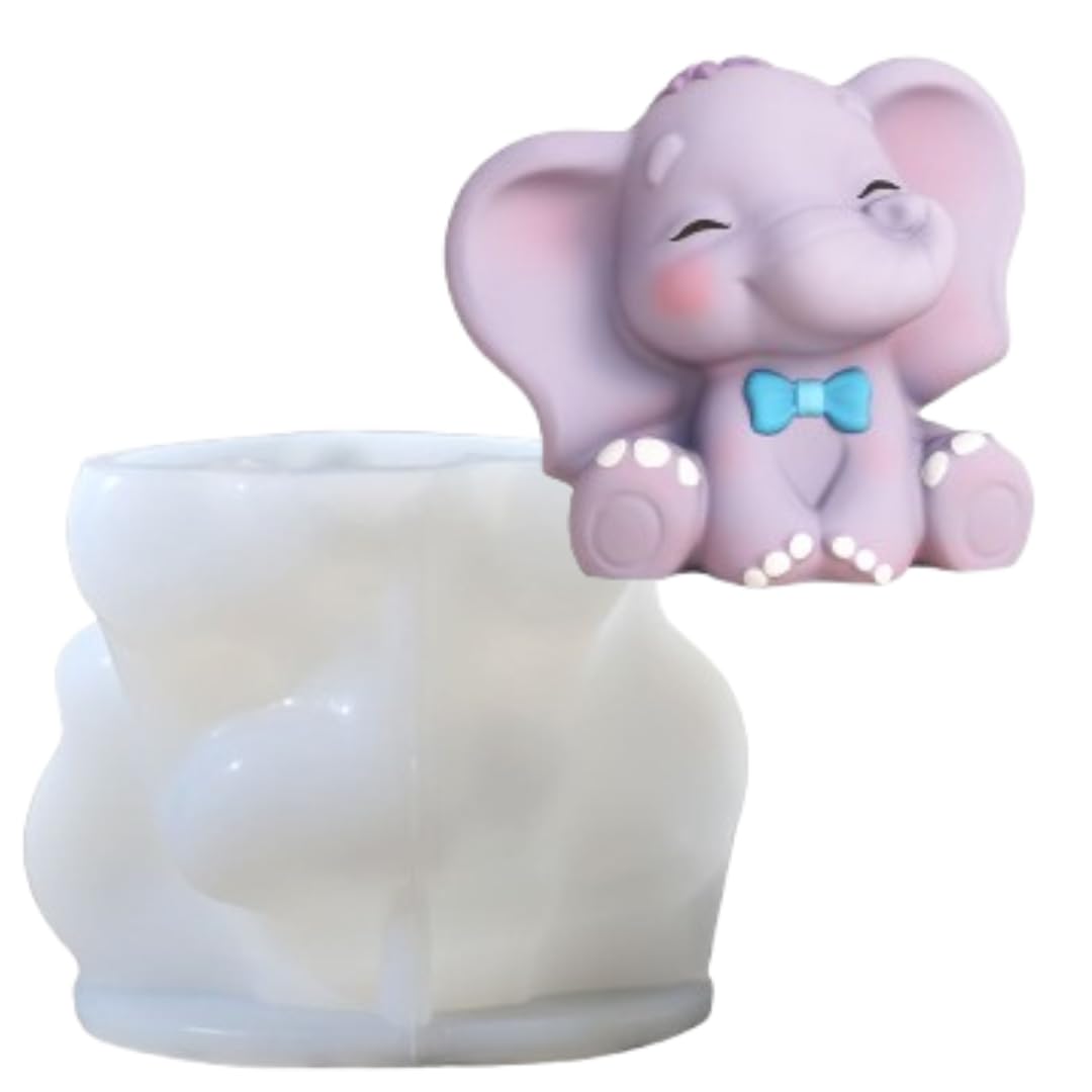 Decorative Baby Boy Elephant Silicone Candle Mold, Resin Art, Soap Making 10.6 x 9.2 cm, DIY Crafting Elephant Silicone Mould Animal Candle Soap Mould Cute Elephant Silicone Mold for Fondant, Chocolate, Cake Decor, Candle, Soap, Polymer Clay, Plaster Ornament, Resin Art (PACK OF 1)-image-23