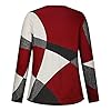 TURWXGSO Jumpers for Women UK Loose Comfy Lightweight Long Sleeve Elegant Crewneck Knit Tops Geometric Print Sweater Casual Pullovers Fleece Color Block Sweater Jumper Tops Plus Size #5
