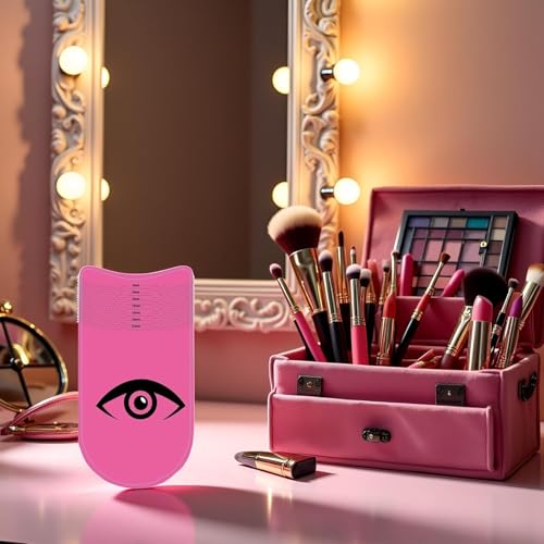 Rosa Wimpernlineal, Wimpernschablonen zum Messen von Wimpernlänge, Augenbrauenwimpern, Messwerkzeug, Beauty-Werkzeuge, professionelle Schablonen, Symmetrie, Curling, Grad-Lineal, Make-up