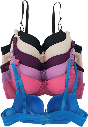 Image of ToBeInStyle Women's Pack of 6 Classic Style Underwire Supportive Padded Bras