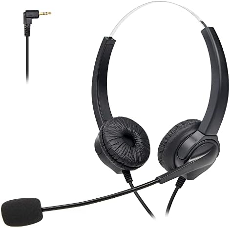 Telephone Headset for Panasonic AT&T ML17929 RCA Vtech Uniden Dect Cisco SPA Polycom, 2.5mm Phone Headsets with Noise Cancelling, Clear Chat, Ultra Comfort