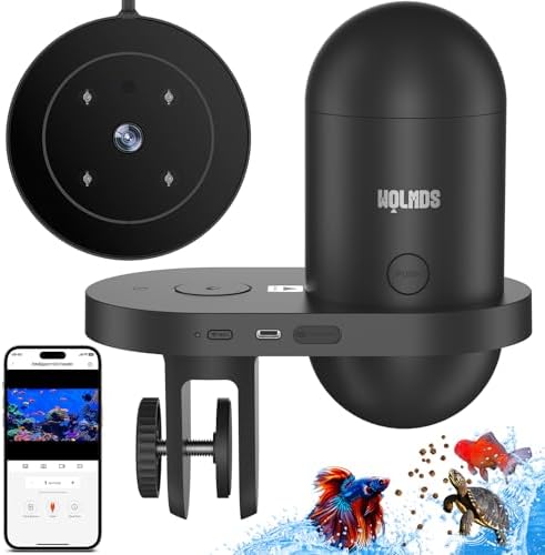 Futterautomat Aquarium mit Kamera, 2.4/5G WLAN App-Steuerung Visu...