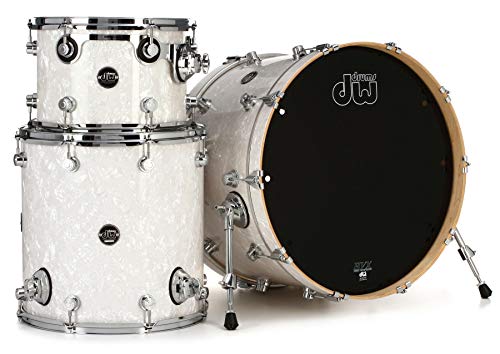 DW Performance Series 3-Piece Shell Pack with 22 Inches Bass Drum - White Marine FinishPly