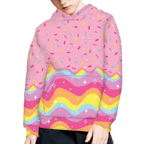 Image of Coloranimal Unisex Girls and Boys Long Sleeve Hoodies Hoody Athletic Pullover Sweatshirts Tops Age 6-16year