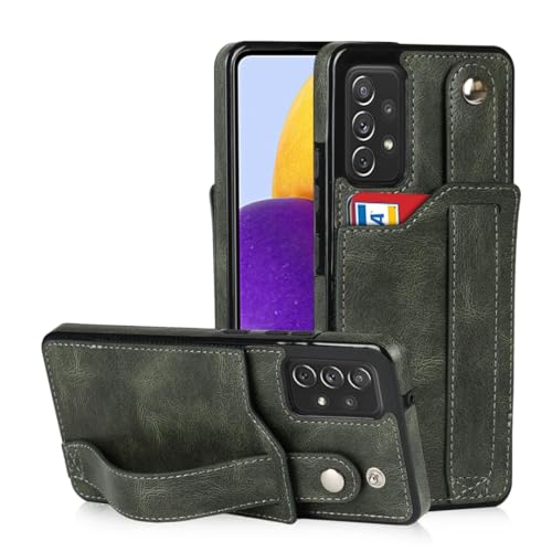 Étui portefeuille vert avec fente cartes anti-chute pour Samsung Galaxy S23
