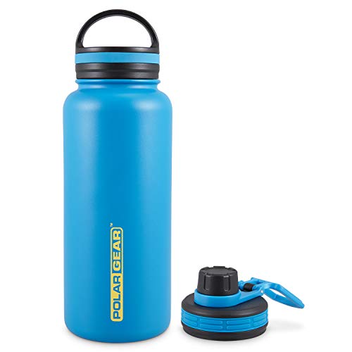 Polar Gear 1 Litre Vacuum Insulated Stainless Steel Water Bottle - 12H Hot, 24H Cold - Blue