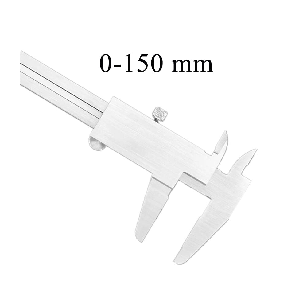 Calibro Analogico Vernier in Acciaio Inox 150mm 6 Pollici di Precisione