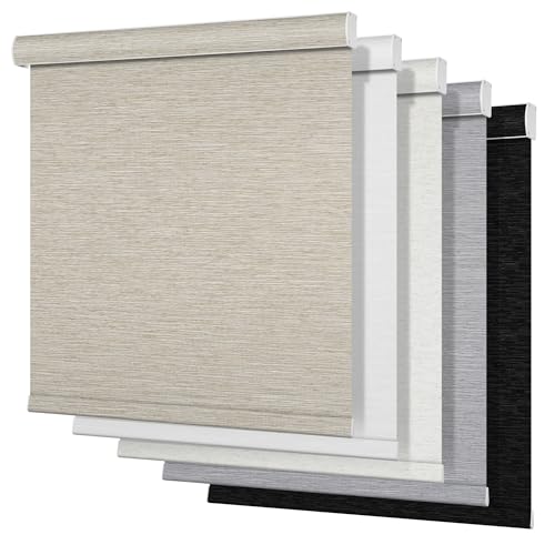 Boolegon Blackout Roller Shades for Windows,Cordless,Roller Blinds for Windows,Thermal Insulated Fabric UV Protection,Window Blinds Shades for Home,Office,Bedroom,Door,Blackout-Beige,Custom Now