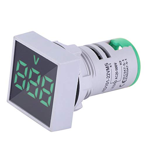 Walfront AC20-500V LED Pantalla Digital VoltíMetro LáMpara de SeñAl Cuadrada Indicador Probador de Voltaje Medidor Monitor de Medidor de Voltaje(Verde)
