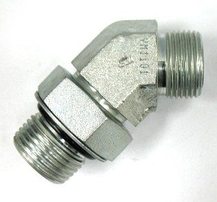 AF 4365-06-08-3/8 Male O-Ring Face (11/16''-16 Threads) X 1/2 Male O-Ring Boss (3/4''-16 Threads) 45 Elbow