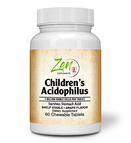 Zen Supplements - Children?s Probiotic Acidophilus Plus Bifido 1 Billion CFU Grape Flavored Chewable 60-Tabs