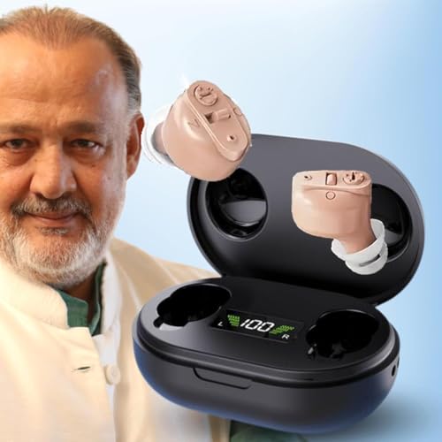 Image of Balson Rechargeable Digital Hearing Aid | Invisible Amplifier with Noise Cancellation, Adjustable Volume, Long Battery Life | Includes Manual, Dry Kit & 1-Year Warranty (Beige)