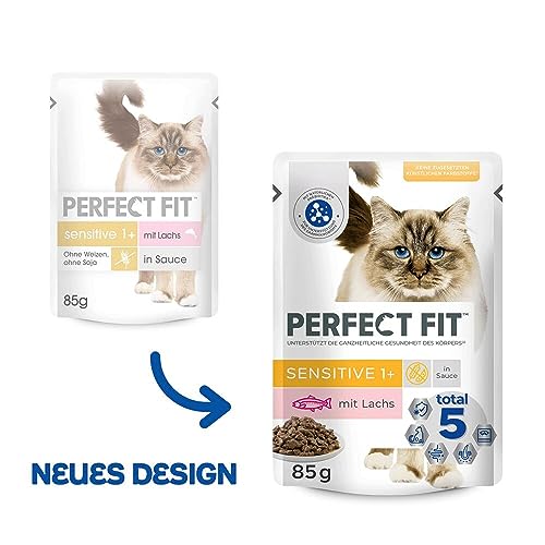 PERFECT FIT™ Katze Portionsbeutel Sensitive mit Lachs 12 x 85g