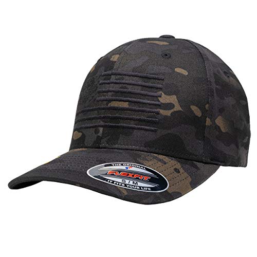 Multicam American Flag Flexfit Hat for Men